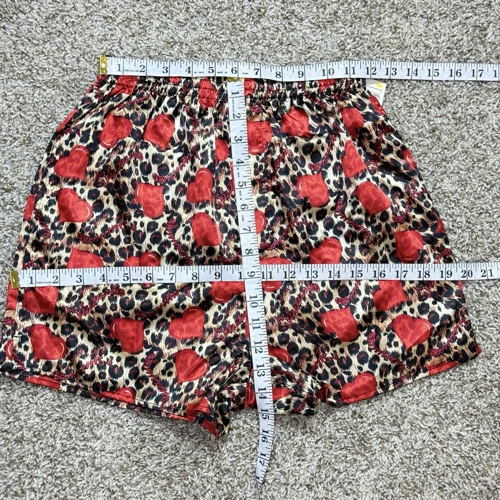 Joe Boxer Mens S Satin Boxer Shorts NWT Leopard Hearts Kmart Deadstock Underwear